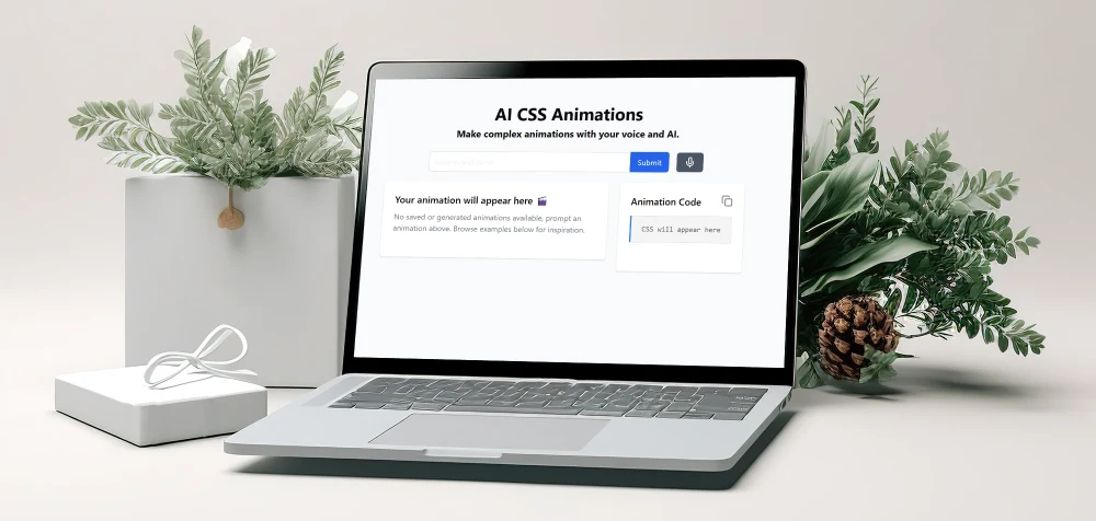 Screenshot of AI CSS Animations platform showcasing the user interface for generating and customizing CSS animations using AI technology.