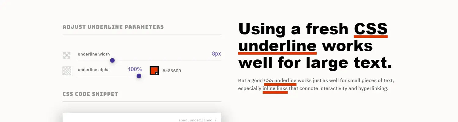 CSS Underline Generator