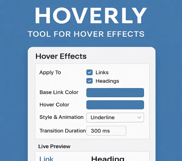 Abstract colorful illustration showing dynamic hover effects with glowing underlines and smooth transitions, representing modern interactive design.