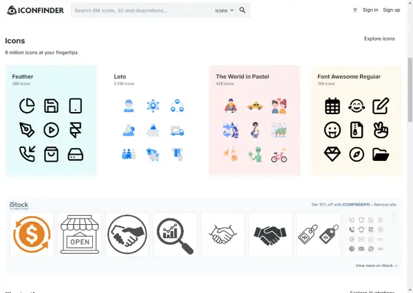 A collection of vector icons from Iconfinder used in modern web and app design projects.