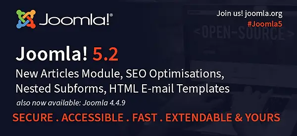 Joomla 5.2.0 features multilingual menu management, customizable email templates, and SEO improvements