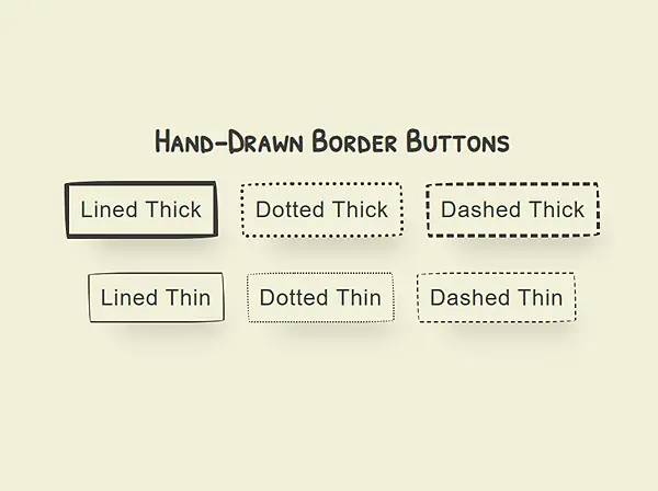 CSS button with hand-drawn border effect for a unique design