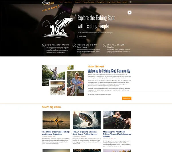 DD FishClub 130 – Joomla template for fishing clubs and outdoor activities