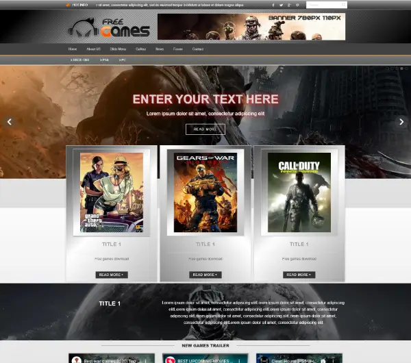 Game Review Website Templates