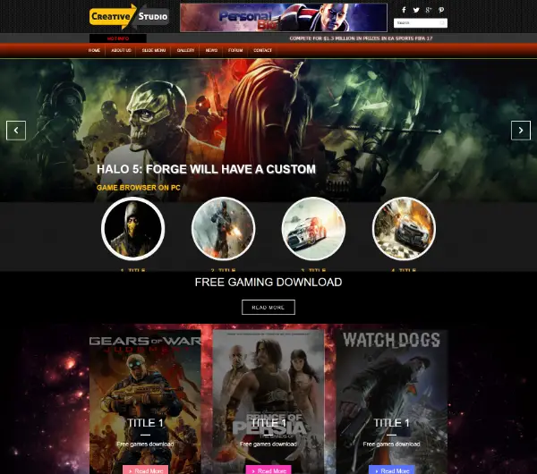 image joomla 3 template DD GAMING 94