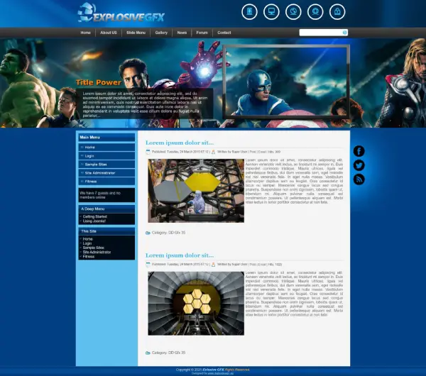 image joomla 3 template GFX GAME TEMPLATES