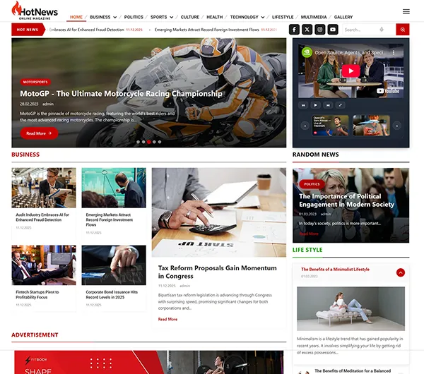 DD HotNews 129 – Joomla template for news and magazine websites