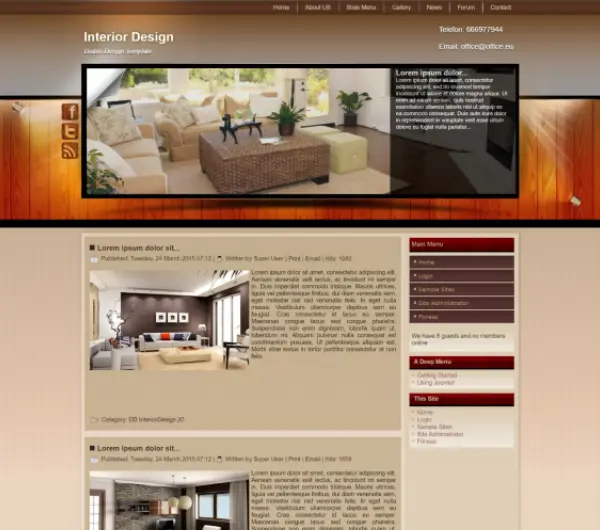 image joomla 3 template INTERIOR DESIGN