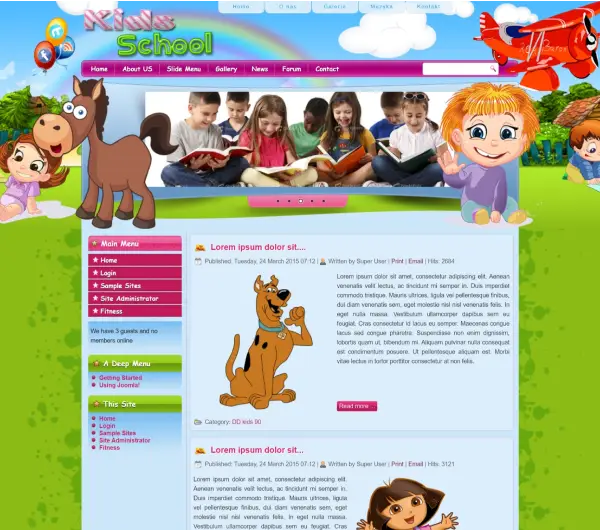 image joomla 3 template KIDS SCHOOL