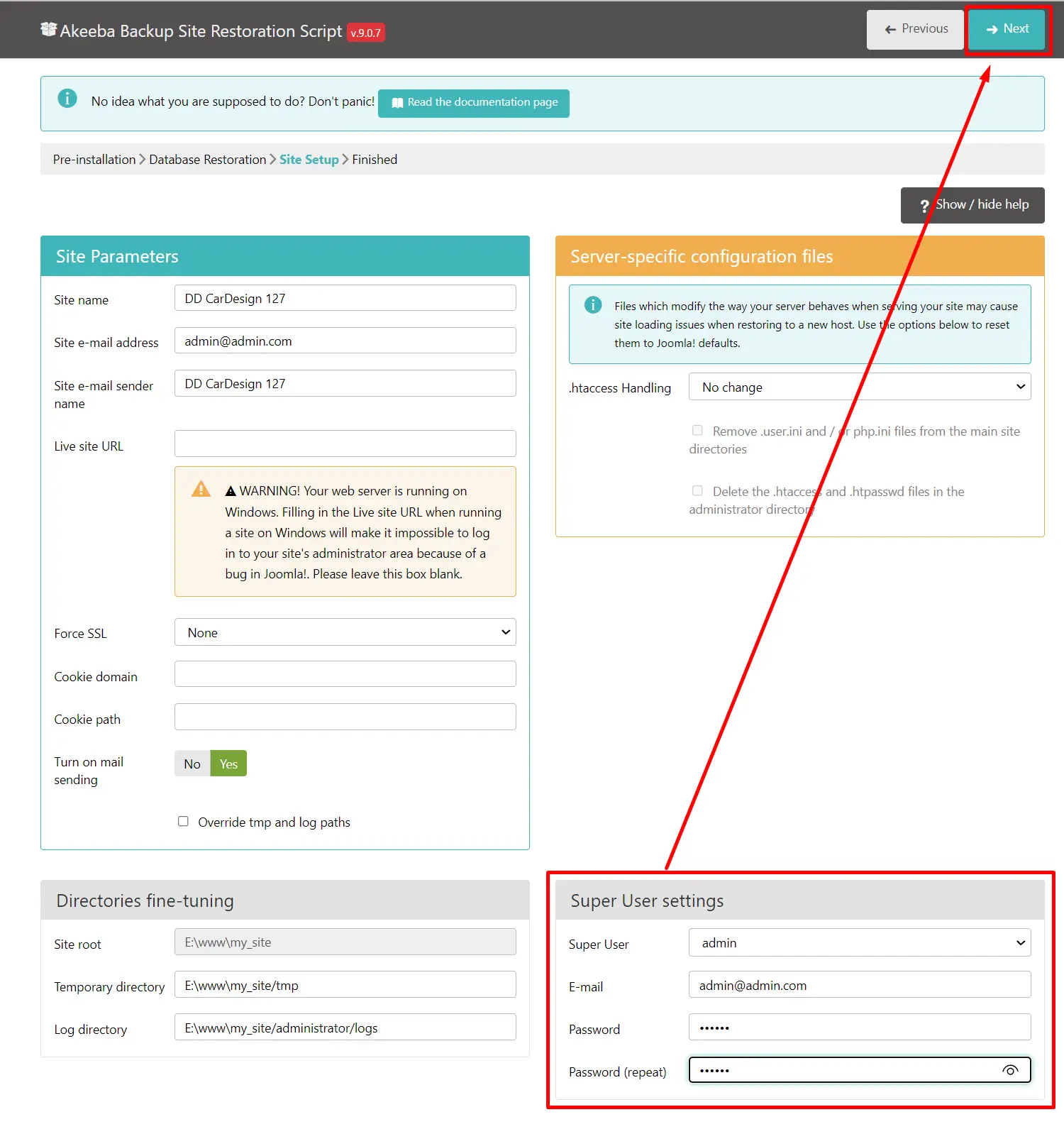 This image shows the installation of a Joomla 4 template.